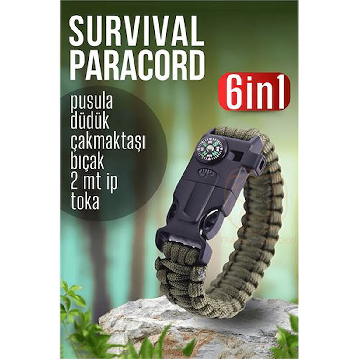 ModaCar Survival Kit Paracord Kamp Kiti Hayatta Kalma Kamp Bilekliği