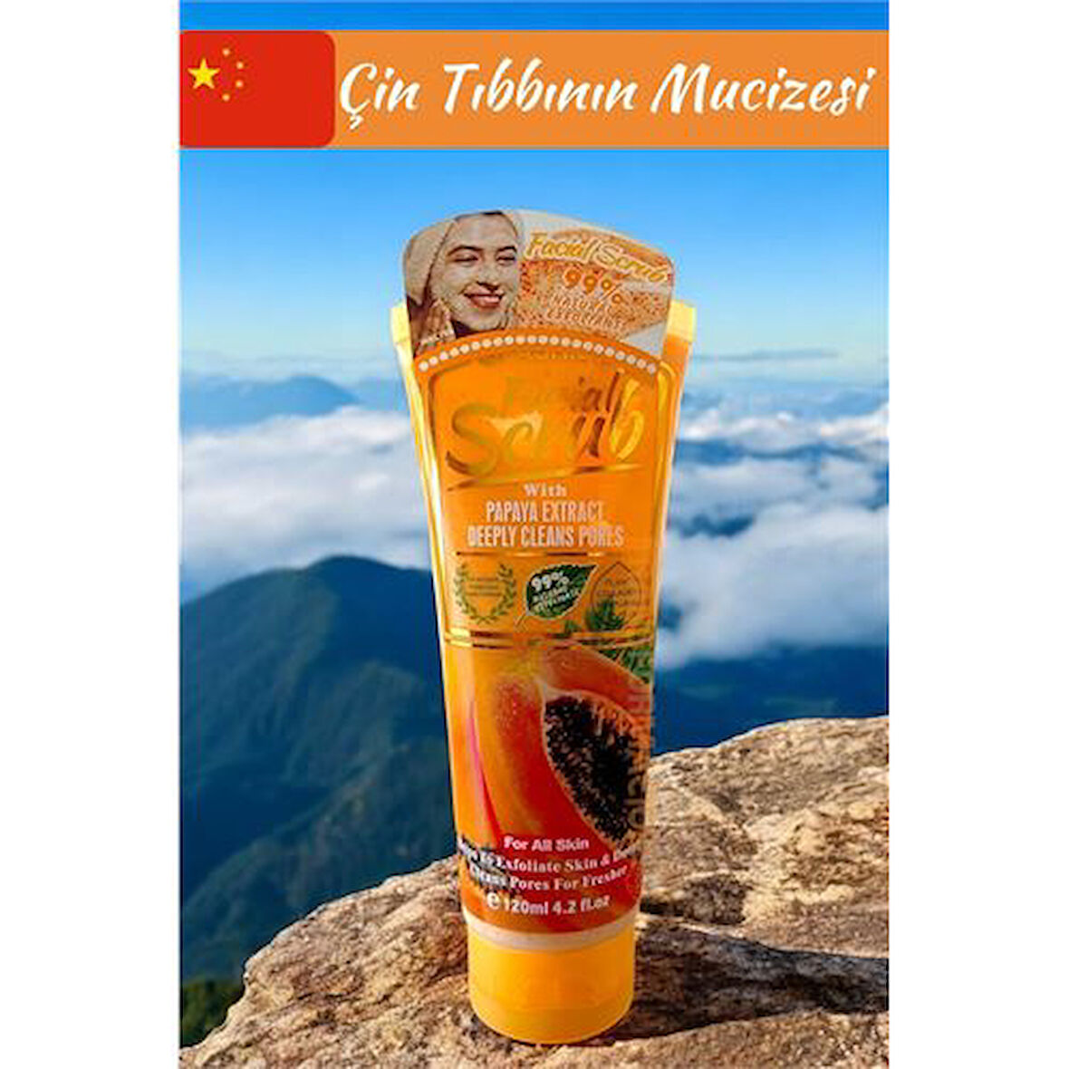 ModaCar WOKALI Yüz Peelingi Papaya Özü Derin Gözenek Temizleyici Yüz Peeling Scrub