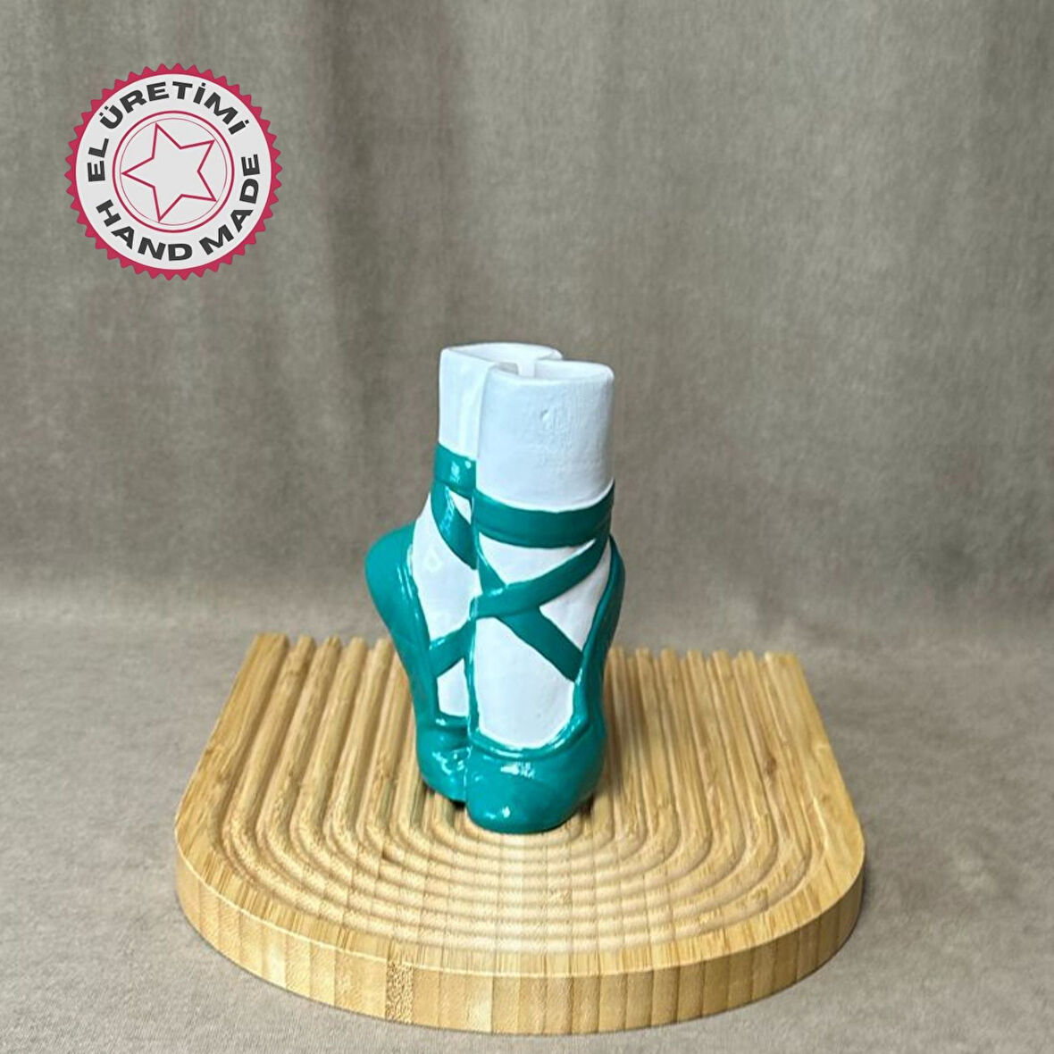 Uretti - Ayşe 7362 El Yapımı Balerin Ayakkabısı Dekoratif Biblo / Vazo - 15 x 9 Cm
