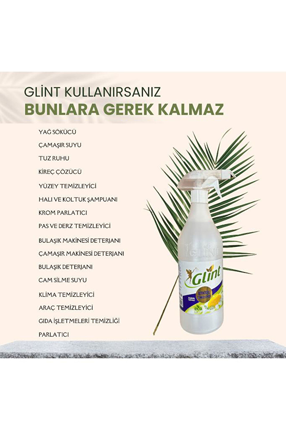 GLİNT 1 Litre %100 Küf Fırın Izgara Temizleyici Yağ Sökücü Çok Amaçlı Yüzey Temizleyici