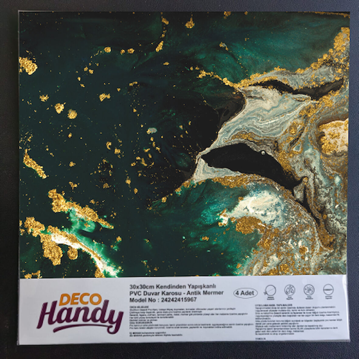 Kapamarka Pvc Yapışkanlı Yer Karosu 30x30cm 4'Lü Paket - Green Edition 0,36m2