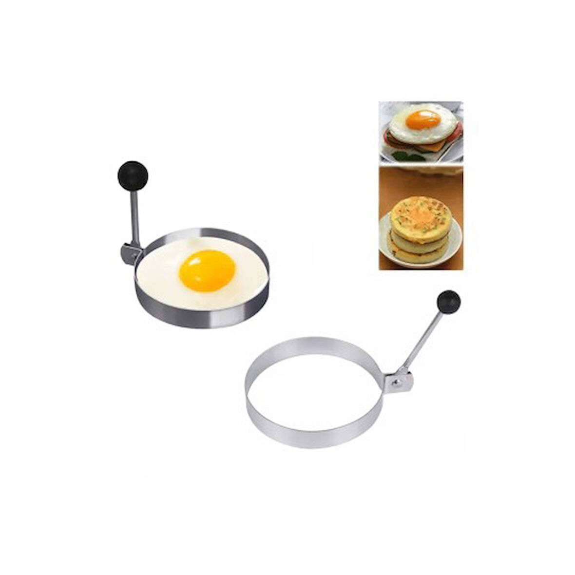 Kapamarka Metal Yuvarlak Omlet Krep Kalıbı