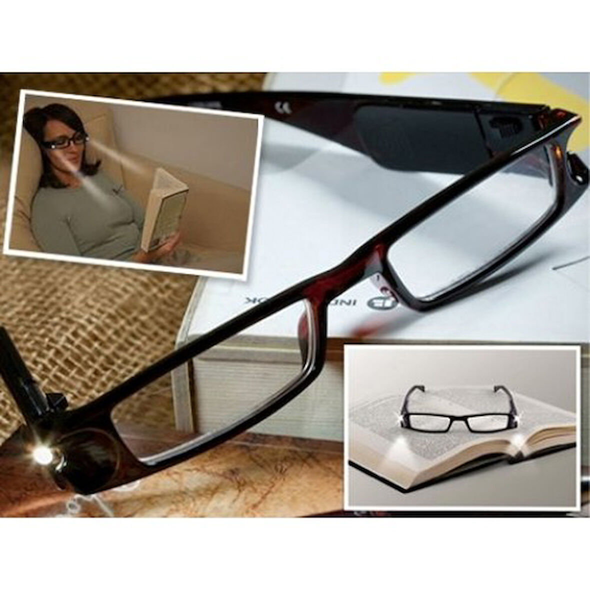Kapamarka Led Işıklı Kitap Okuma Gözlüğü
