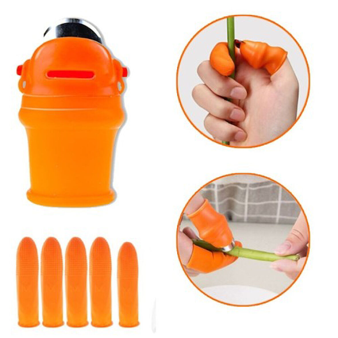 Kapamarka Baş Parmak Sebze Ayıklayıcı Set Kadın
