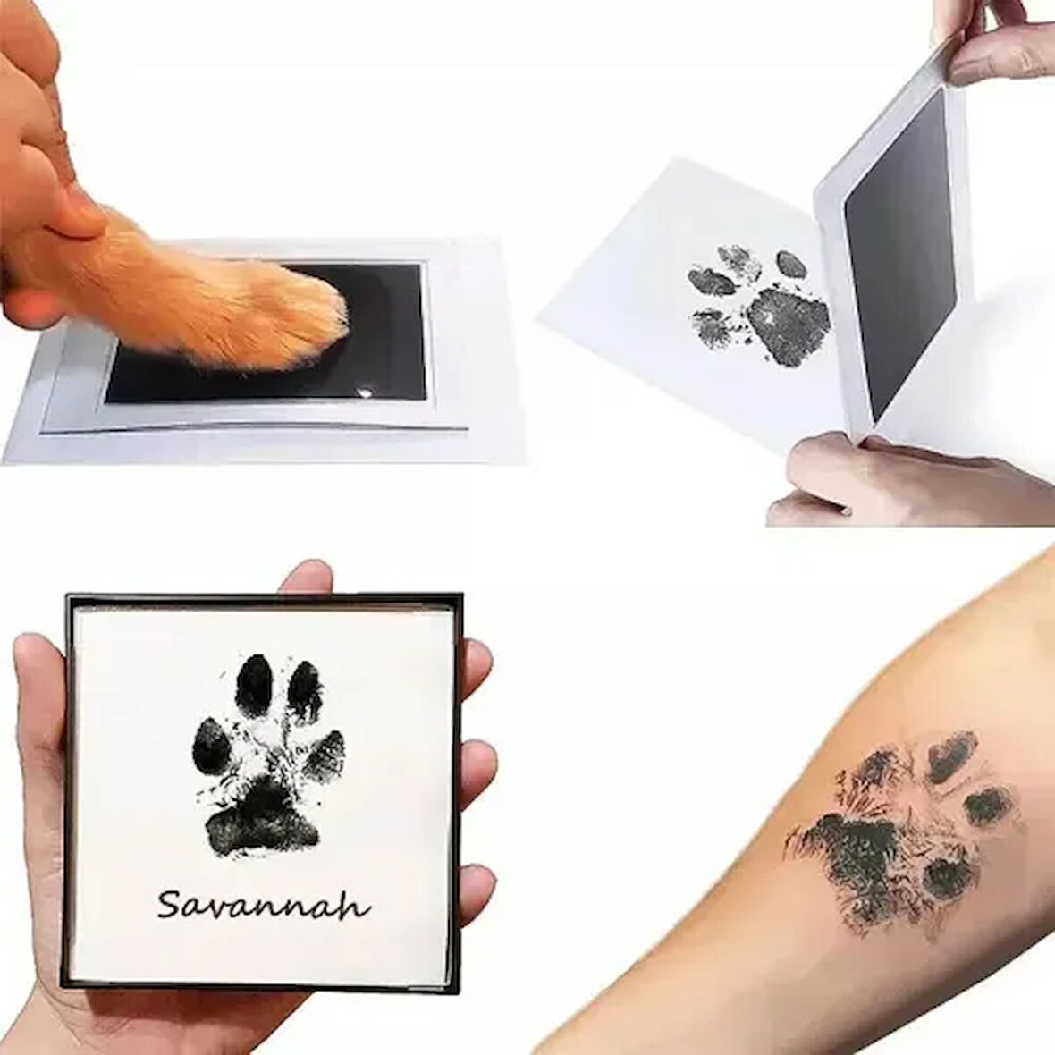 Kapamarka Kedi Köpek Pati İzi Fotoğraf Çerçevesi Seti