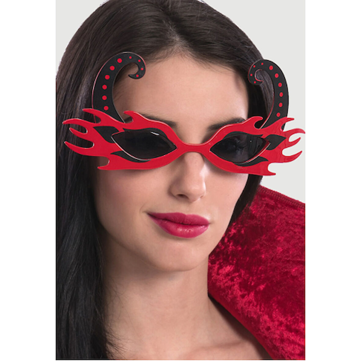 Kapamarka Kırmızı Alevli Parti Gözlüğü