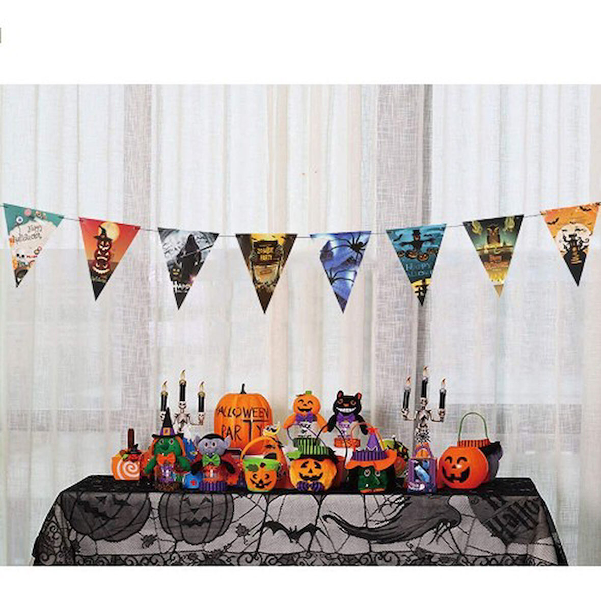 Kapamarka Cadılar Bayramı Halloween Flama Bayrak Banner Süs 8 li