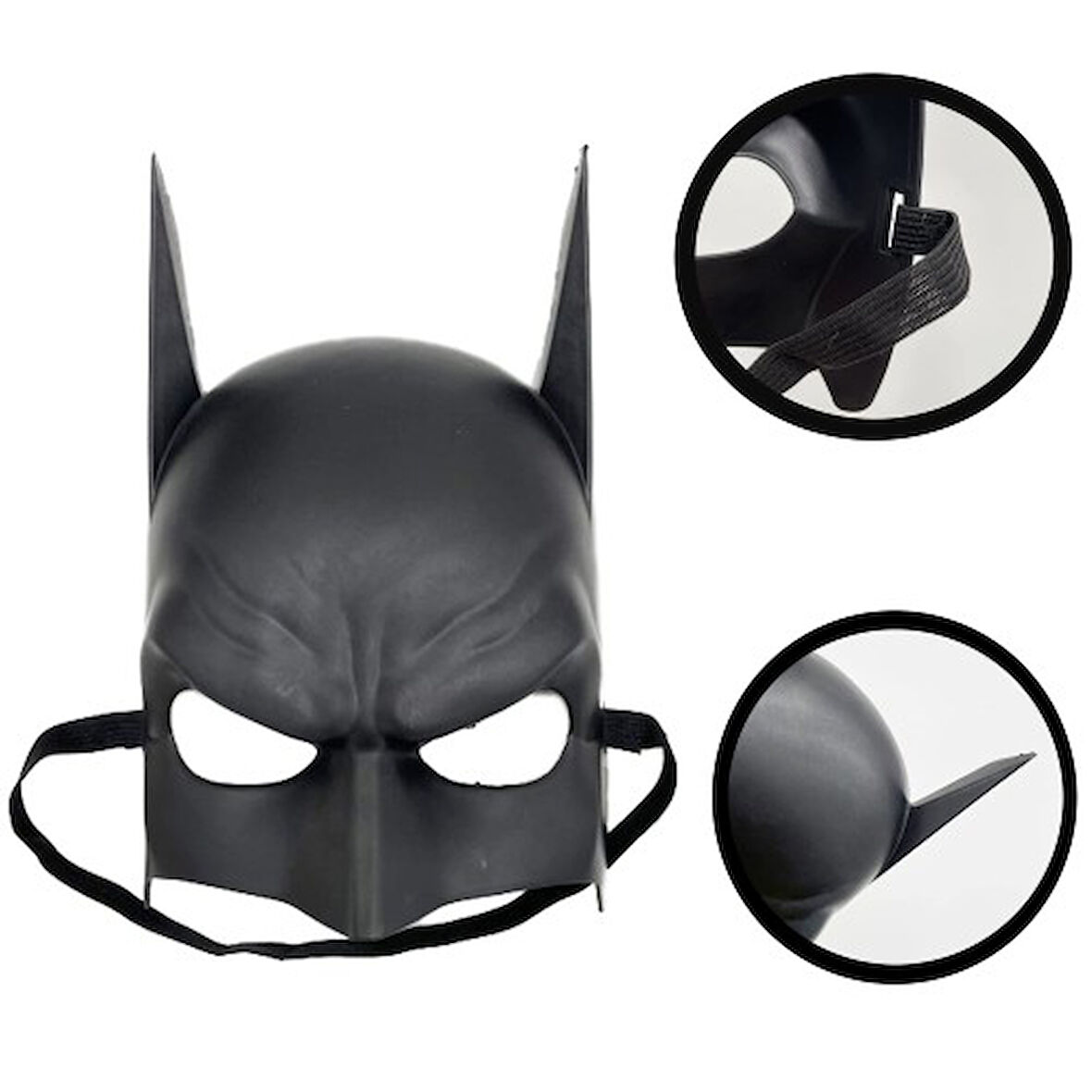 Kapamarka Siyah Çocuk Batman Maskesi Lastikli