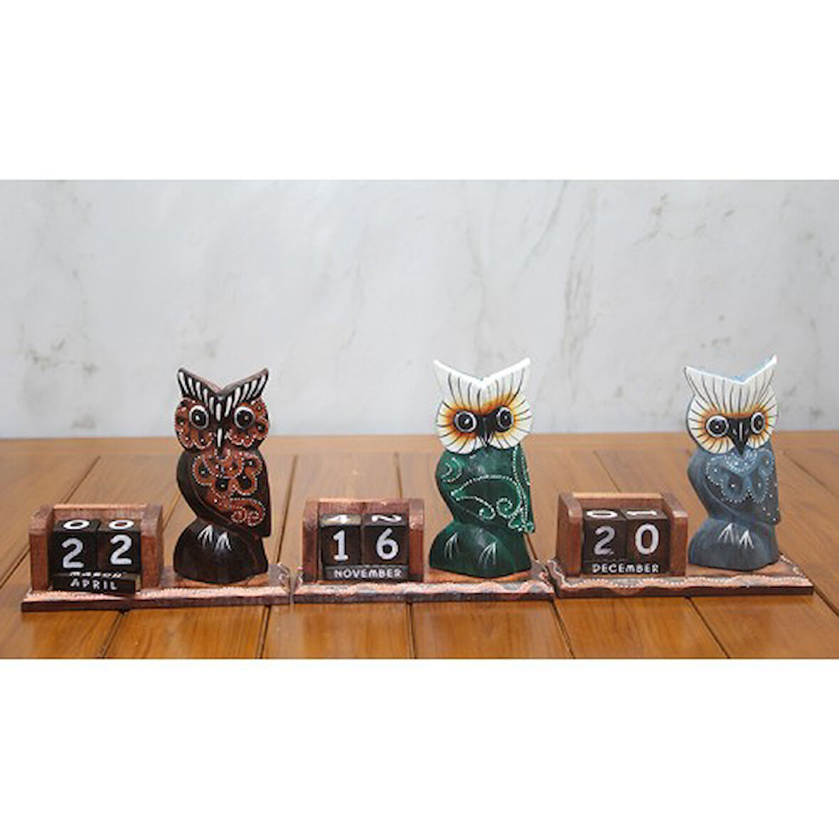 Kapamarka Ahşap Baykuş Takvim  Büyük Boy