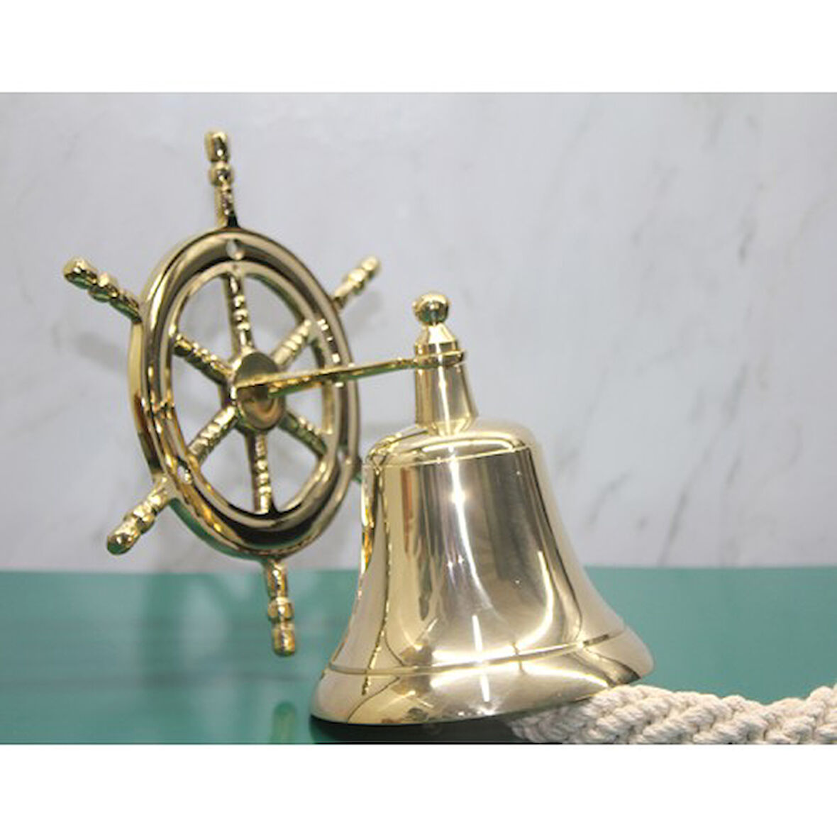 Kapamarka Dümenli Pirinç Duvara Asmalı Çan