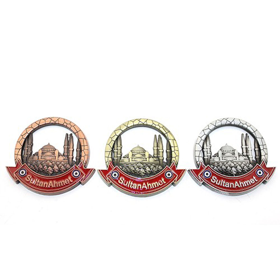 Kapamarka İstanbul Temalı Metal Magnet Sultanahmet Yuvarlak Tasarımlı