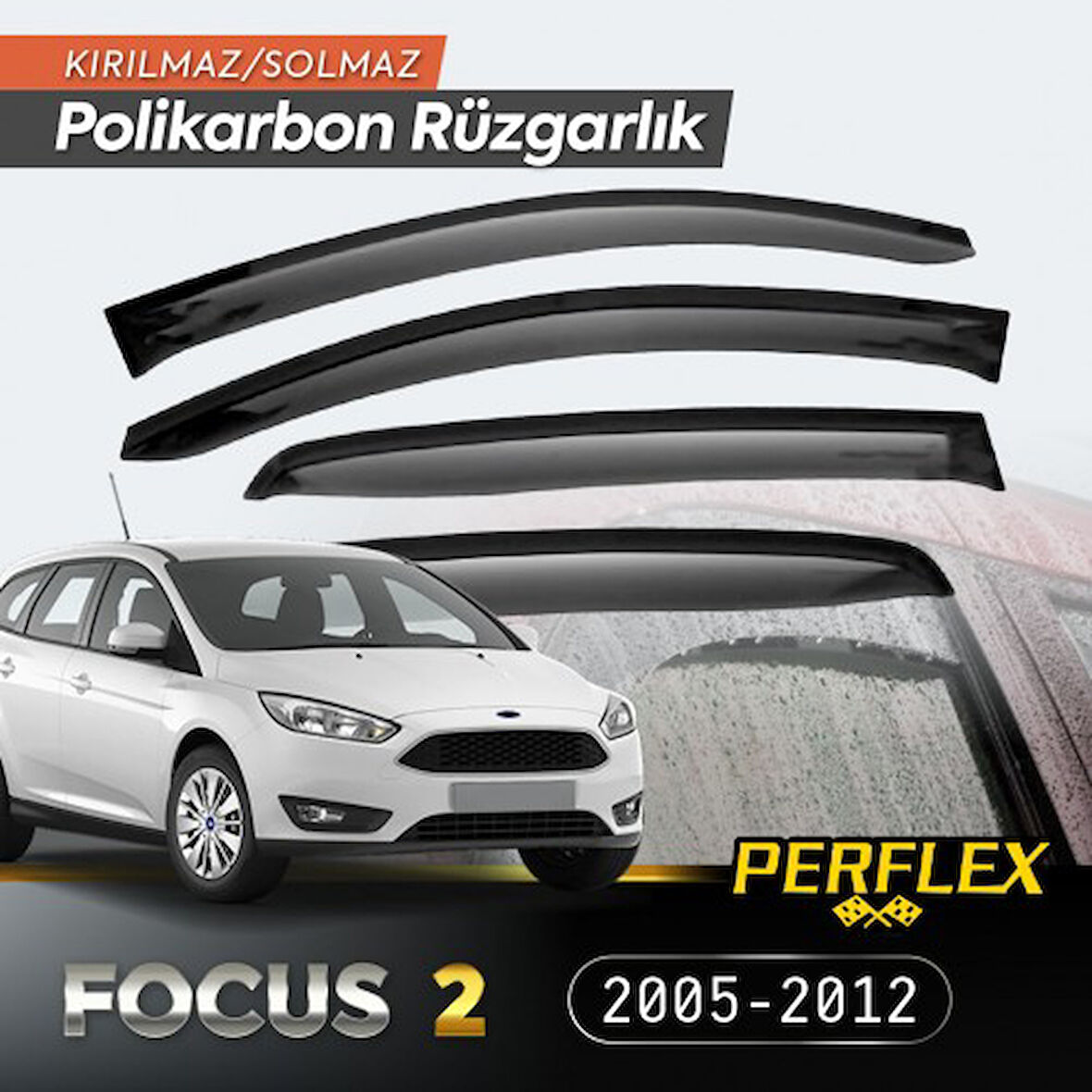 Kapamarka Ford Focus 2 2005-2012 Cam Rüzgarlığı V2 Mugen