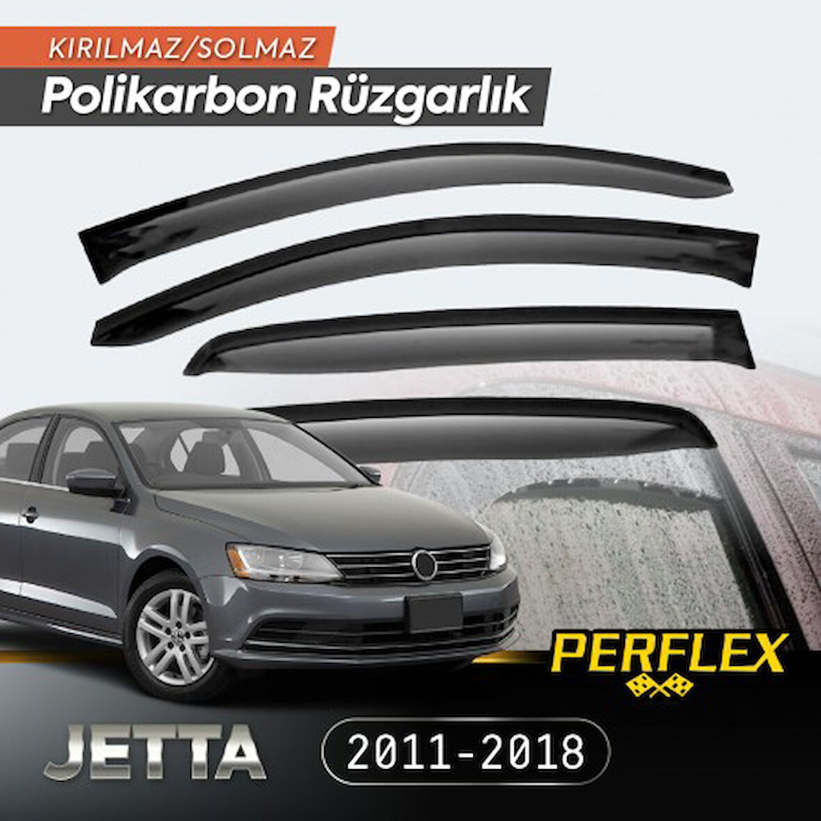 Kapamarka VW Jetta 2011-2018 Cam Rüzgarlığı V2 Mugen
