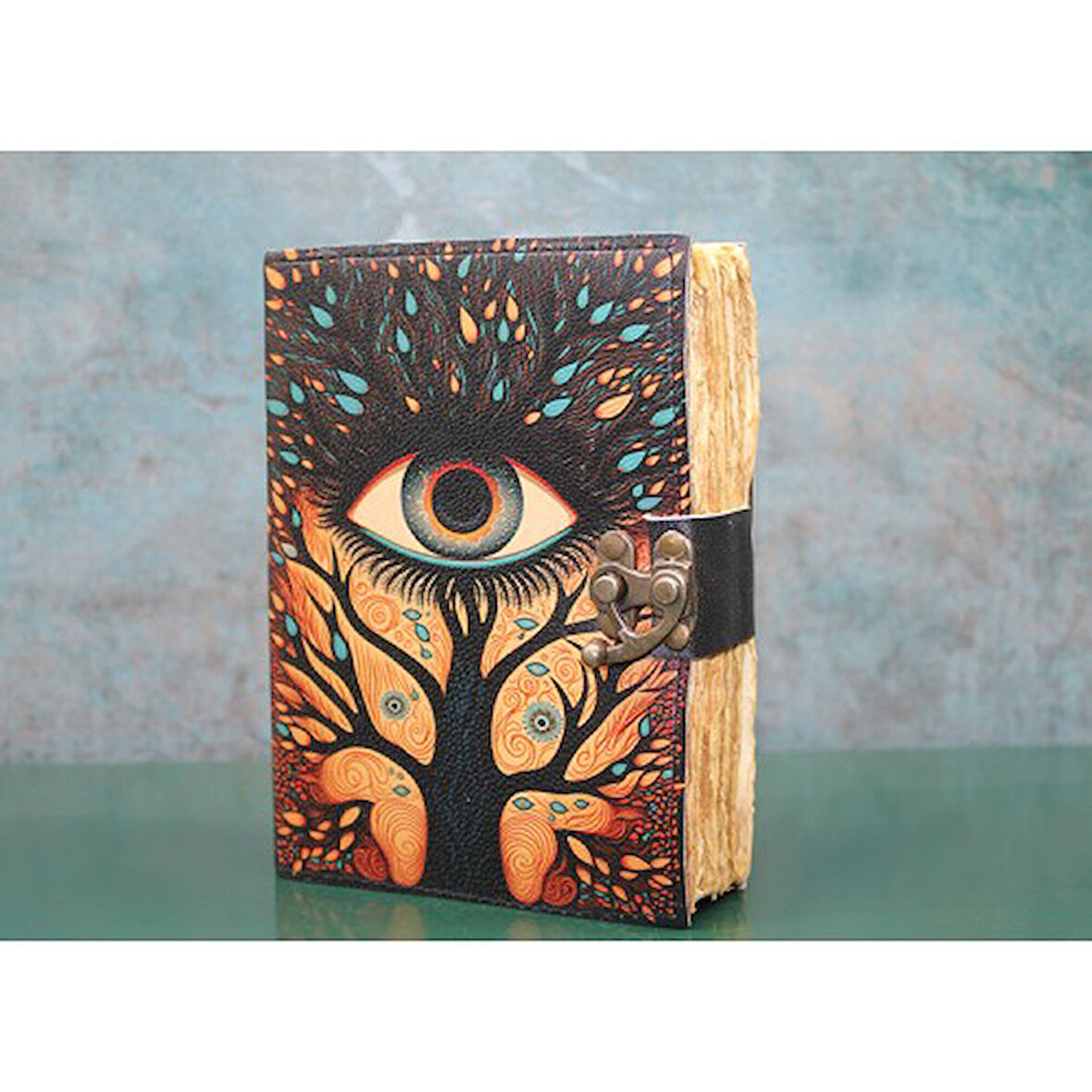 Kapamarka Göz Tasarımlı Deri Defter