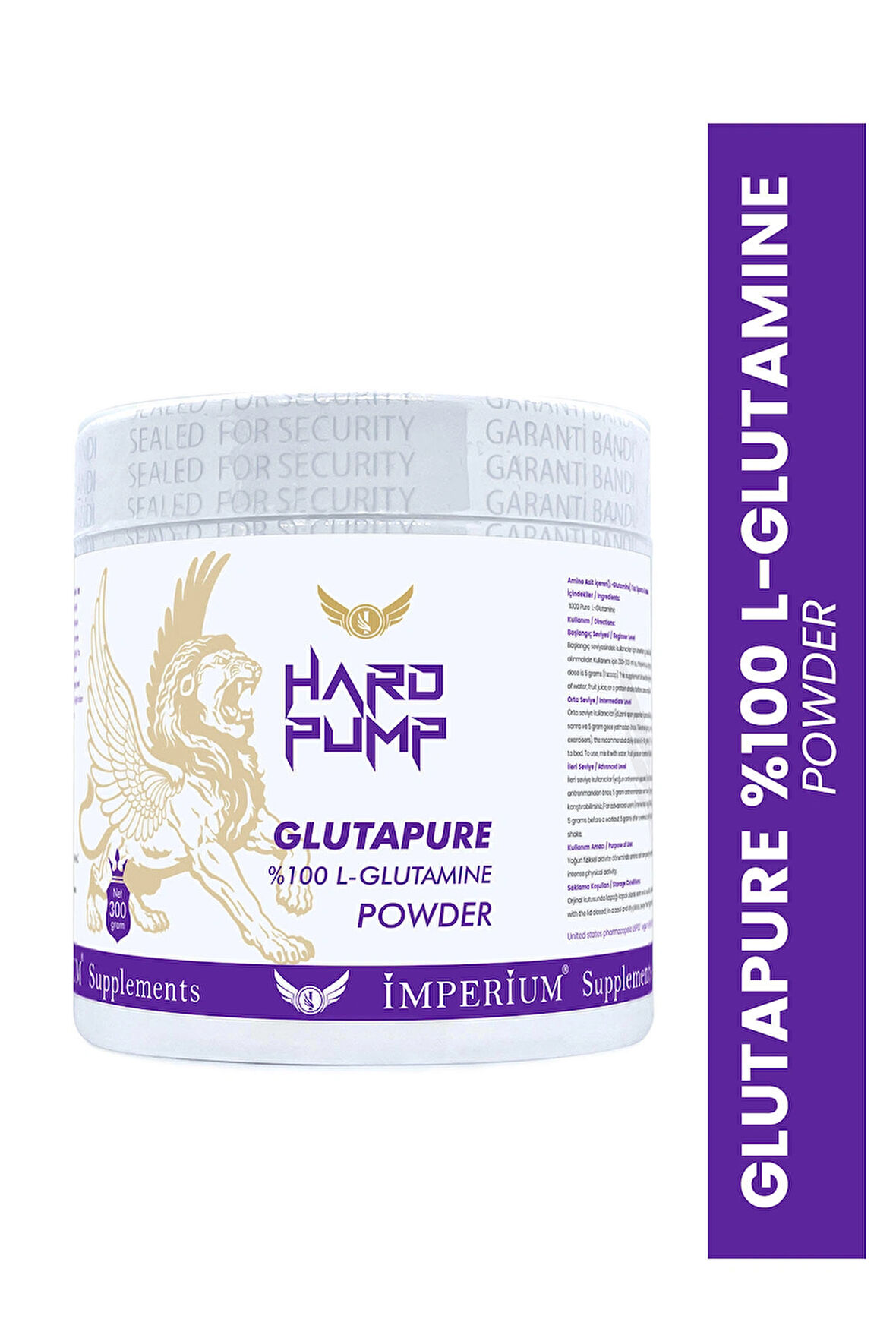 GLUTAPURE- L - GLUTAMİNE PURE %100 SAF GLUTAMİN 300g (60 Service)