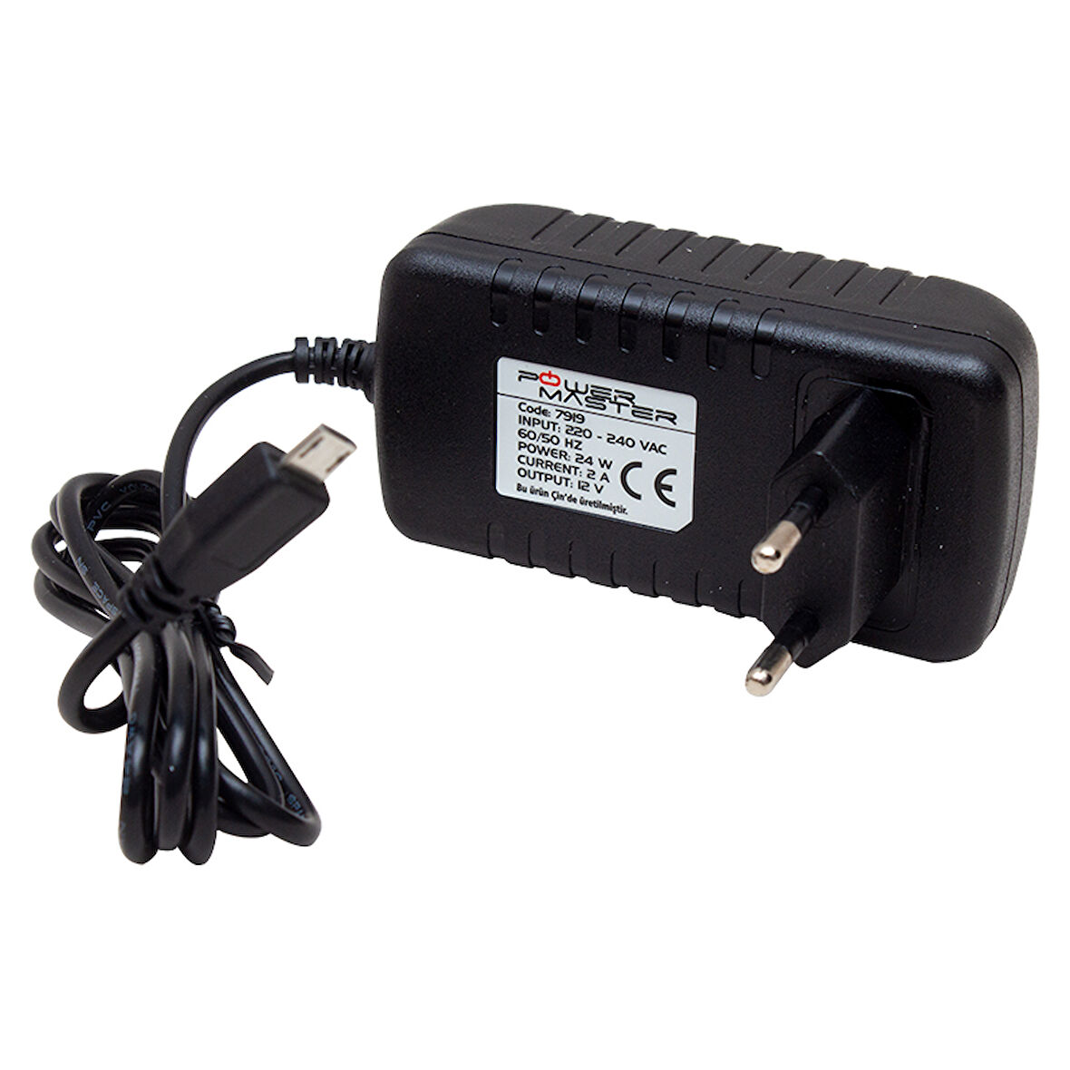 POWERMASTER PM-7919 12 VOLT - 2 AMPER MICRO USB TABLET PC ADAPTÖRÜ