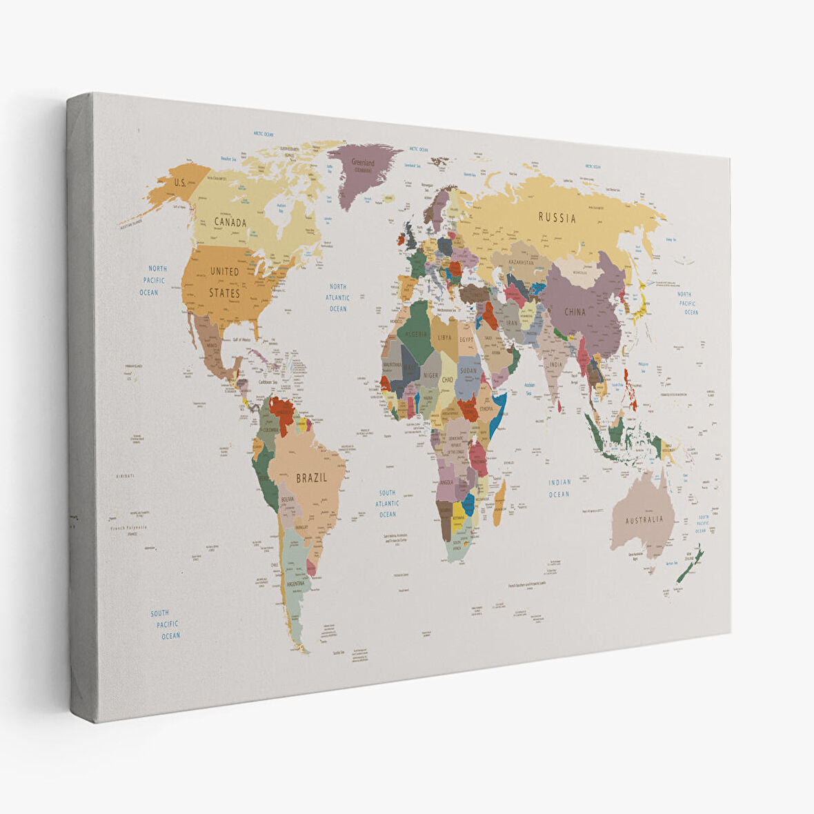 Harita Sepeti Dekoratif Kanvas Tablo Dünya Haritası 1031