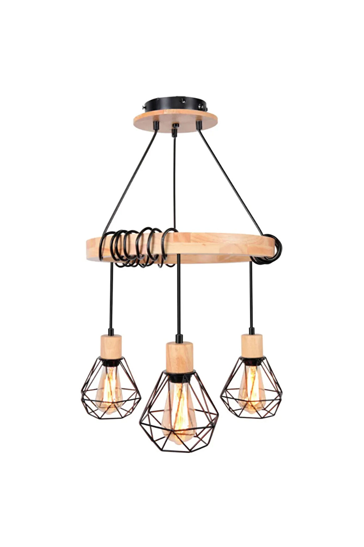 Modern Ahşap Wood Suspension Avize