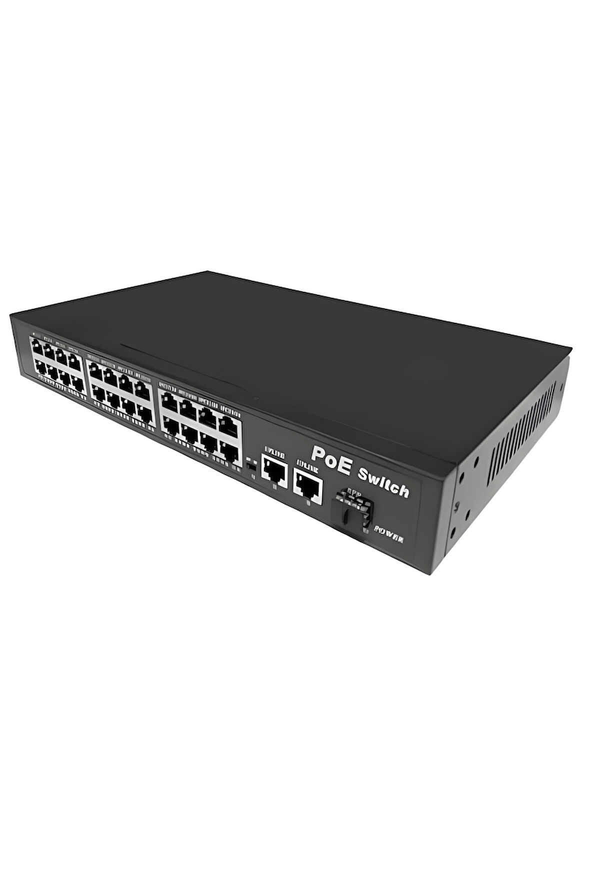Anunnaki 10324KE 24 Port PoE Switch | 400W | 2GE Gigabit Uplink +1SFP | 250m Extend IP Kamera Uyumlu