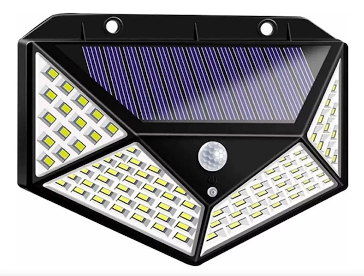 Solar Hareket Sensörlü Duvar Lambası 100 Led 
