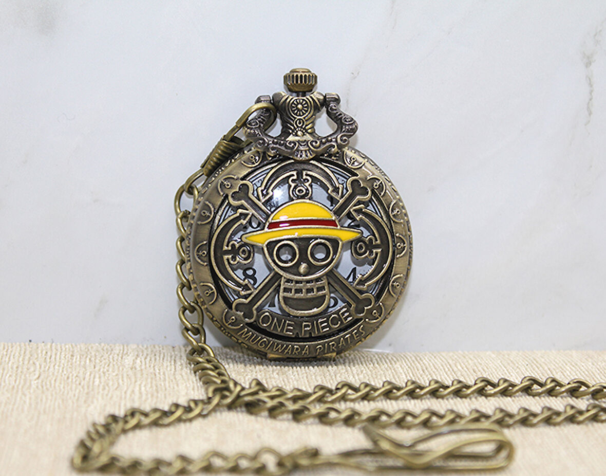 One Piece Tasarımlı Köstekli Saat 