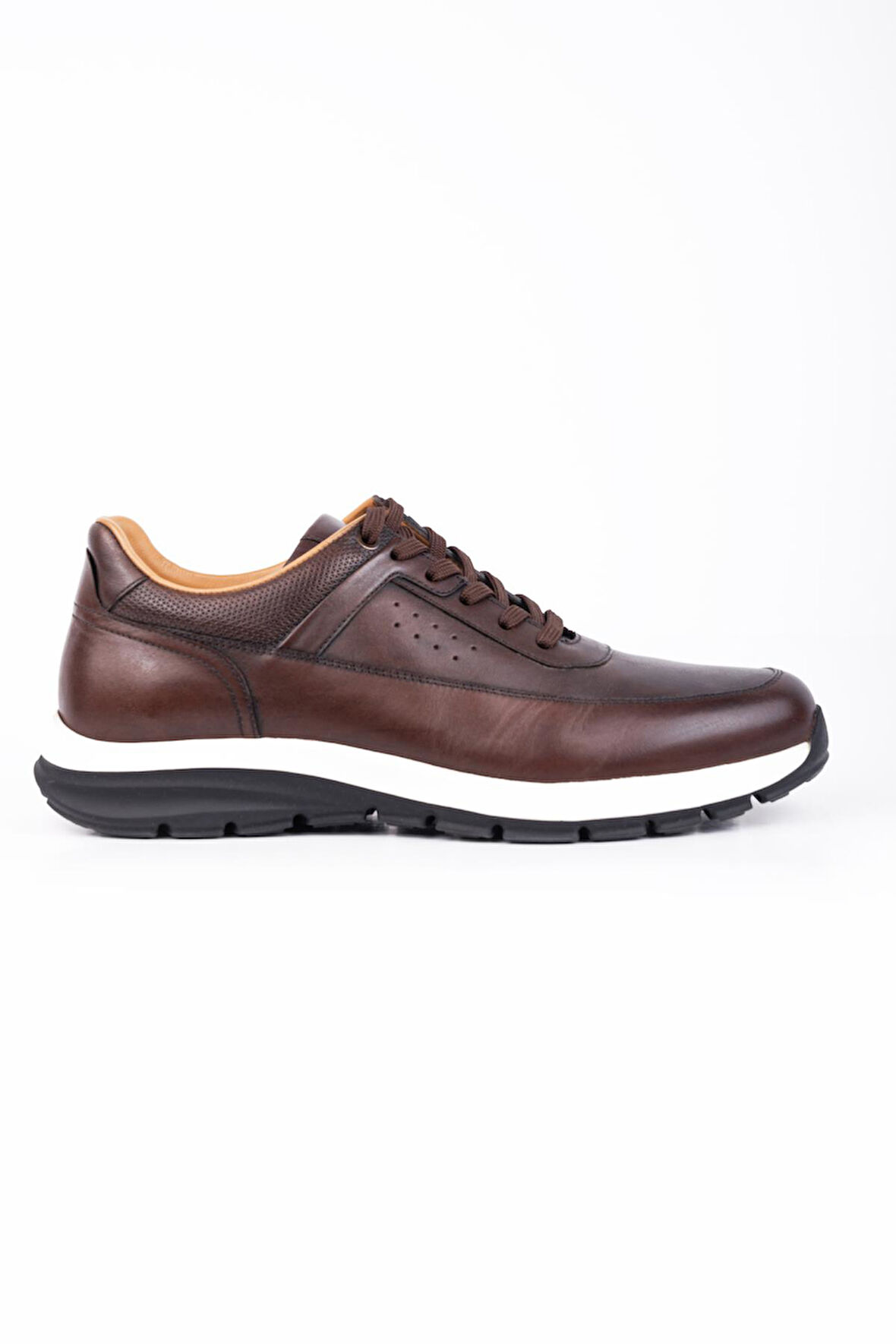 Koyu Kahverengi %100 Deri Analin Bağcıklı Casual Ayakkabı 1033245161