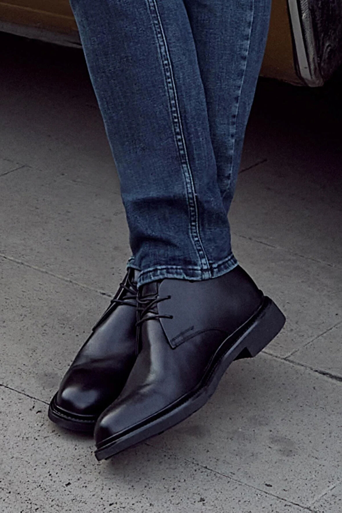 Siyah %100 Deri Analin Bağcıklı Classic Ayakkabı 1033245162