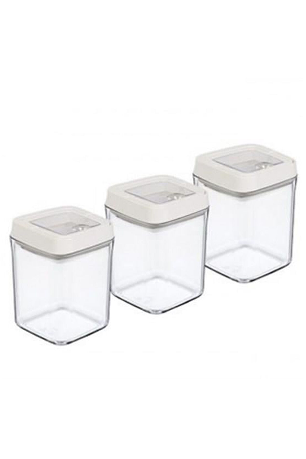Vakumlu Erzak Kavanozu Kare 3lü Set Royaleks-OKY-234