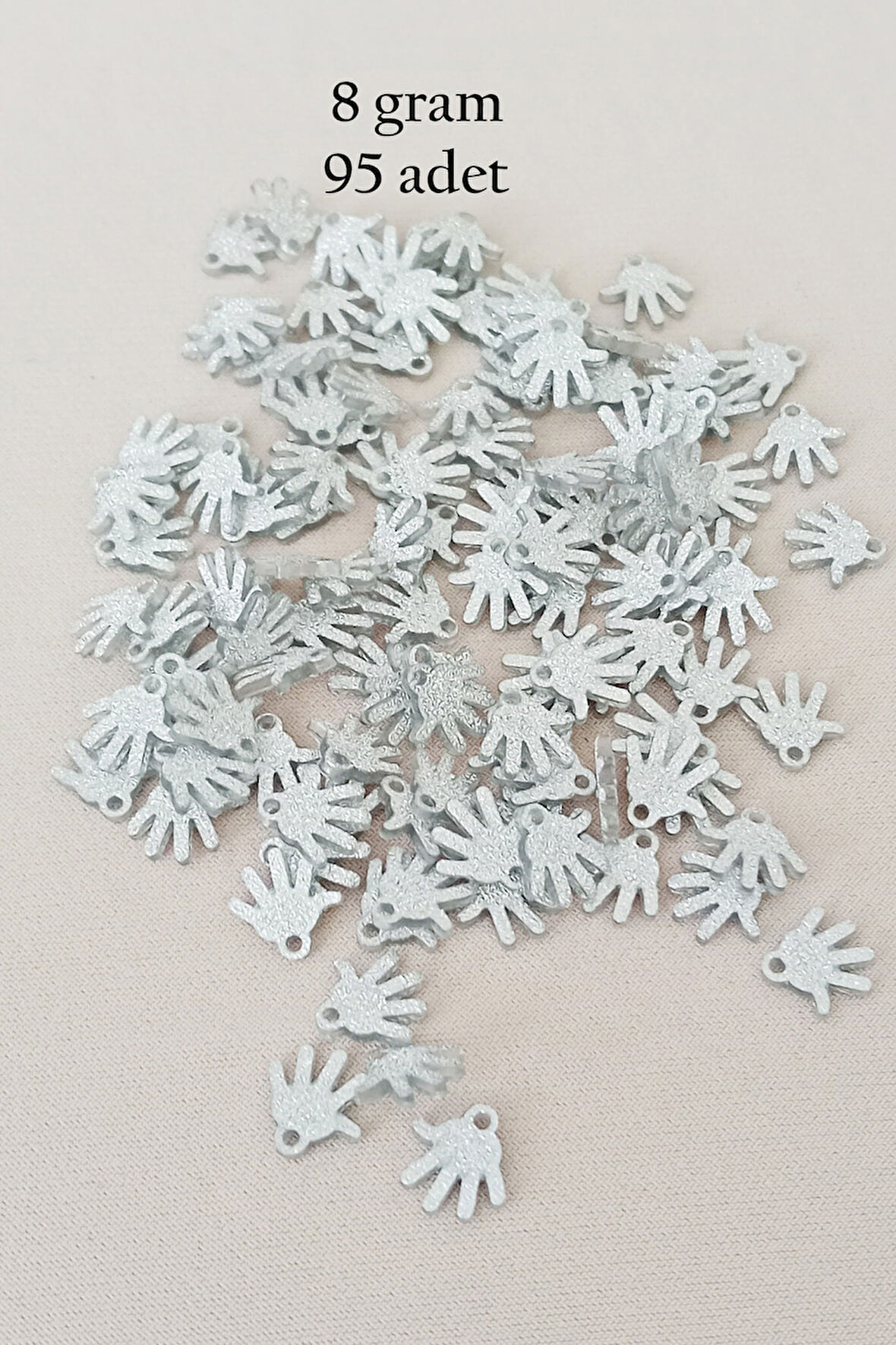 Oya Abiye Bileklik Kolye Pleksi Metalik Plastik Pul Gümüş Renk 8 gram 95 adet - BNC519