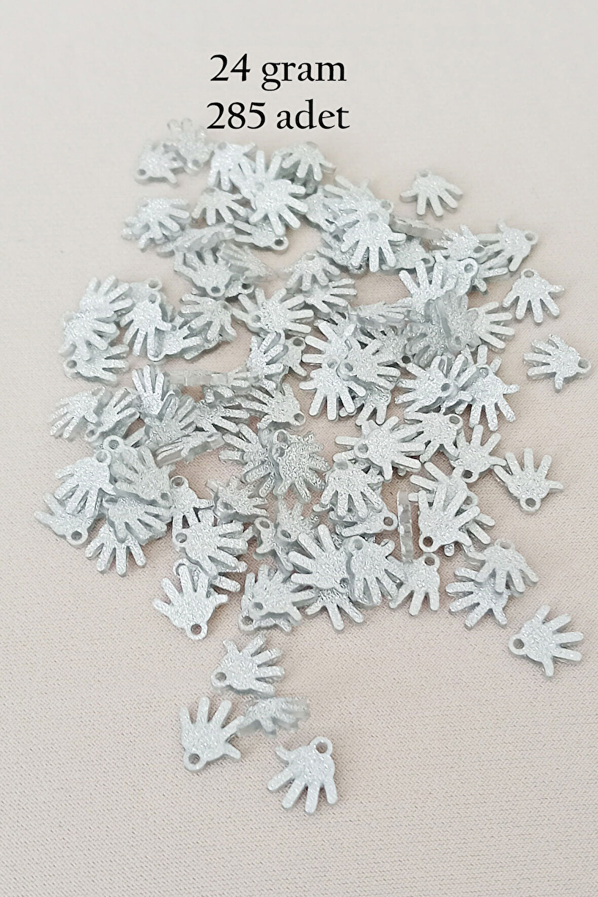 Oya Abiye Bileklik Kolye Pleksi Metalik Plastik Pul Gümüş Renk 24 gram 285 adet - BNC579