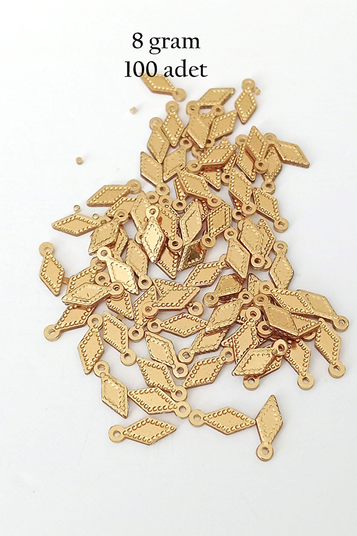 Oya Abiye Bileklik Kolye Pleksi Metalik Plastik Pul Altın Renk 8 gram 100 adet - BNC490