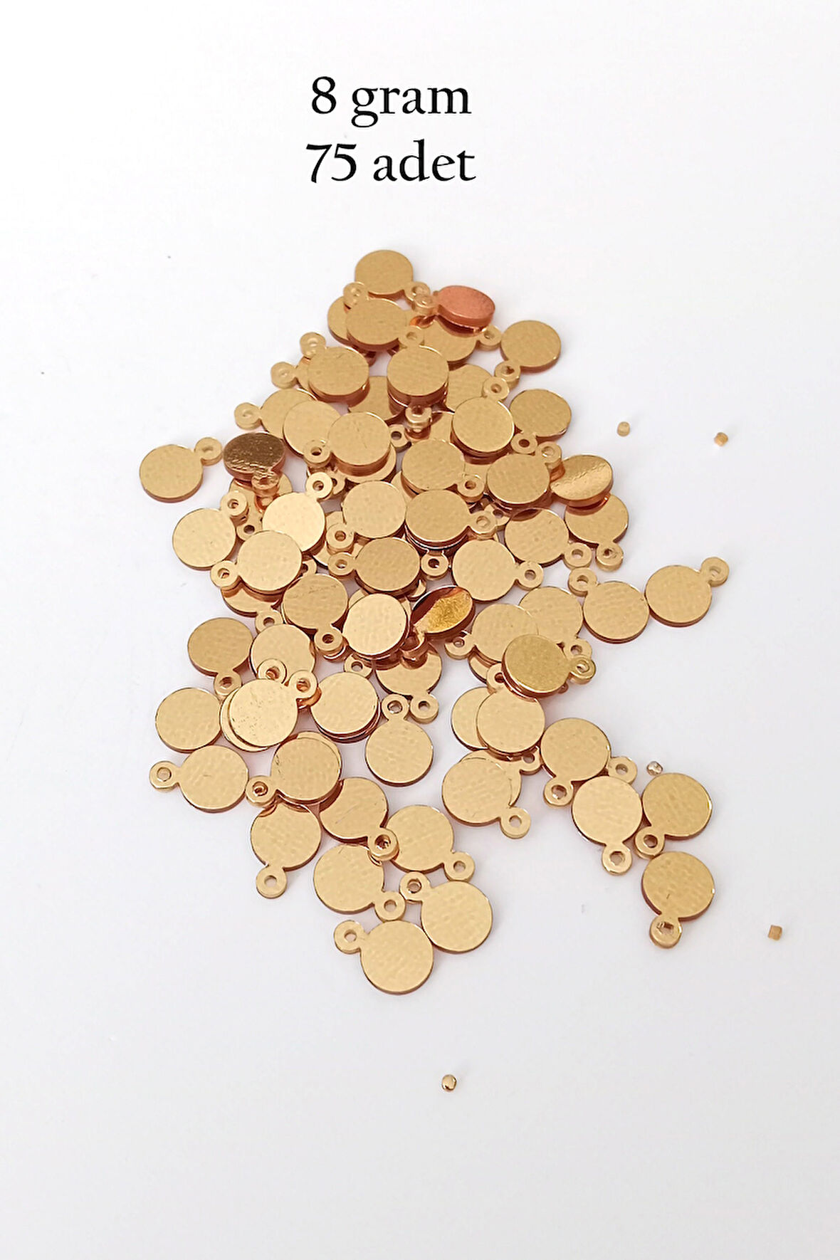 Oya Abiye Bileklik Kolye Pleksi Metalik Plastik Pul Altın Renk 8 gram 75 adet - BNC493