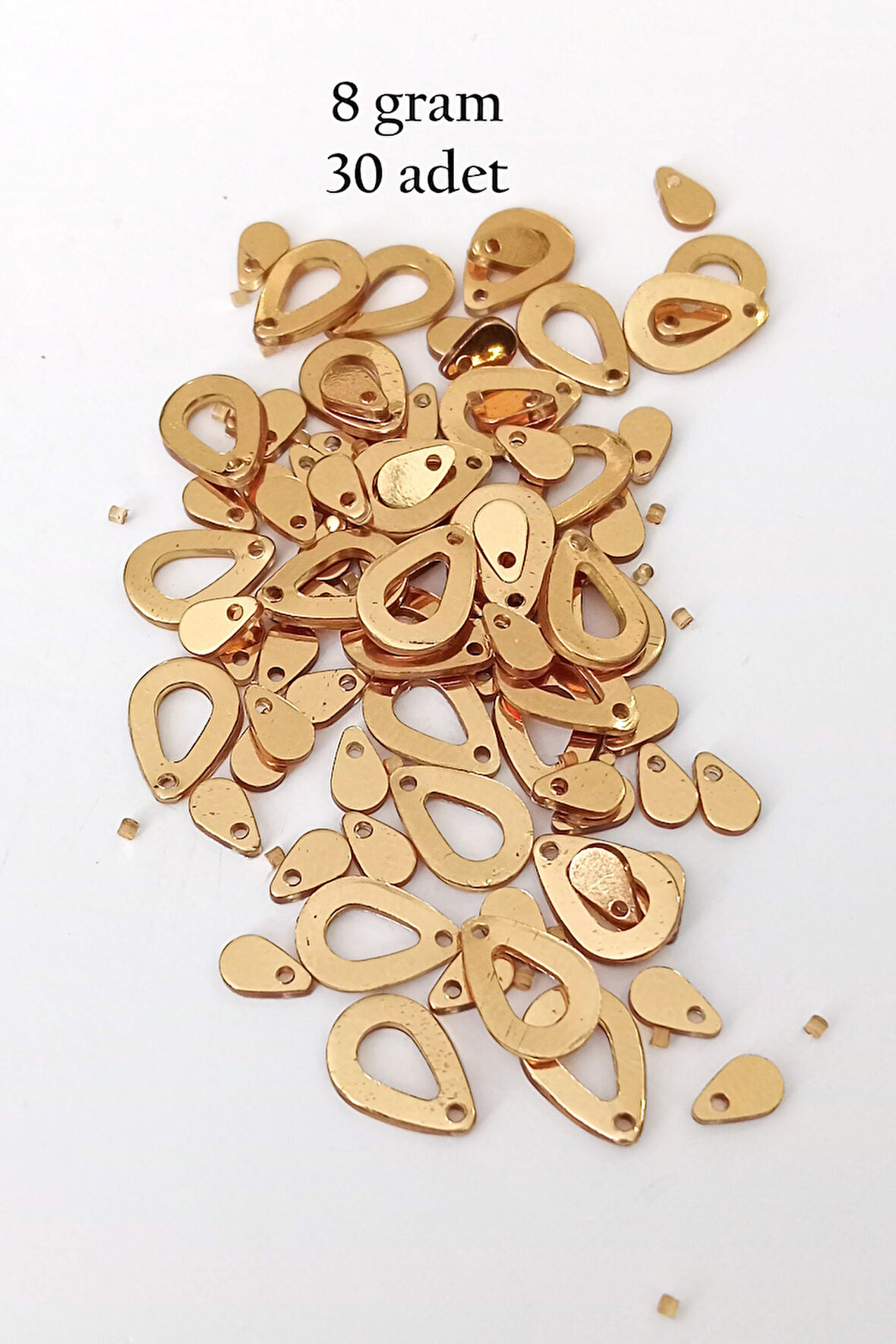 Oya Abiye Bileklik Kolye Pleksi Metalik Plastik Pul Altın Renk 8 gram 30 adet - BNC496