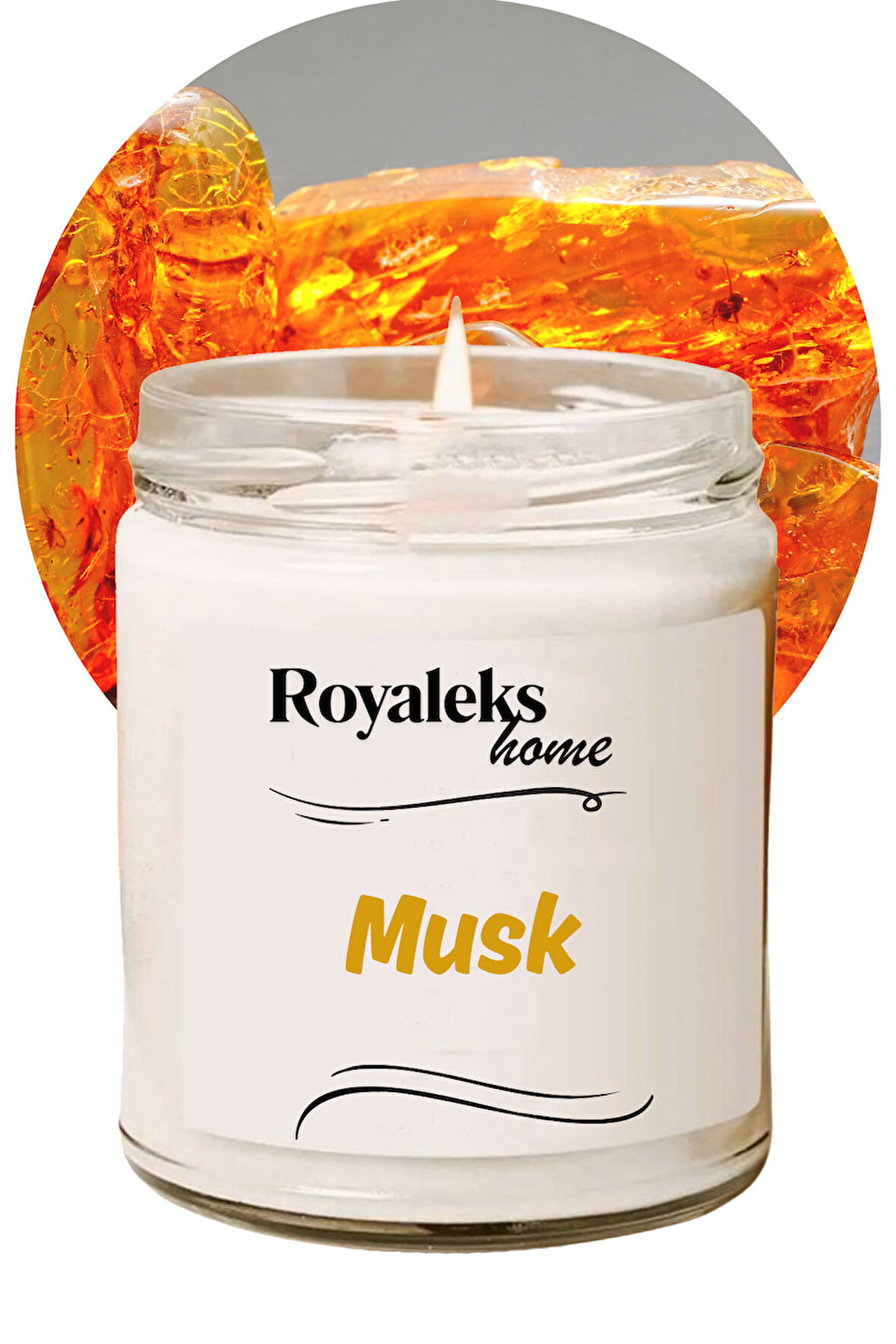 Doğal Özel Seri Kokulu Dekoratif Kavanoz Mum 210 cc - Musk Esansı - RYL