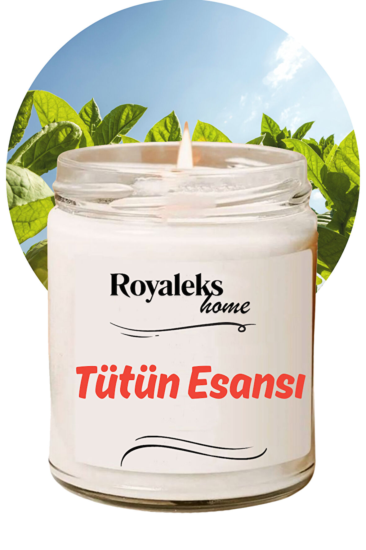 Doğal Özel Seri Kokulu Dekoratif Kavanoz Mum 210 cc - Tütün Esansı - RYL