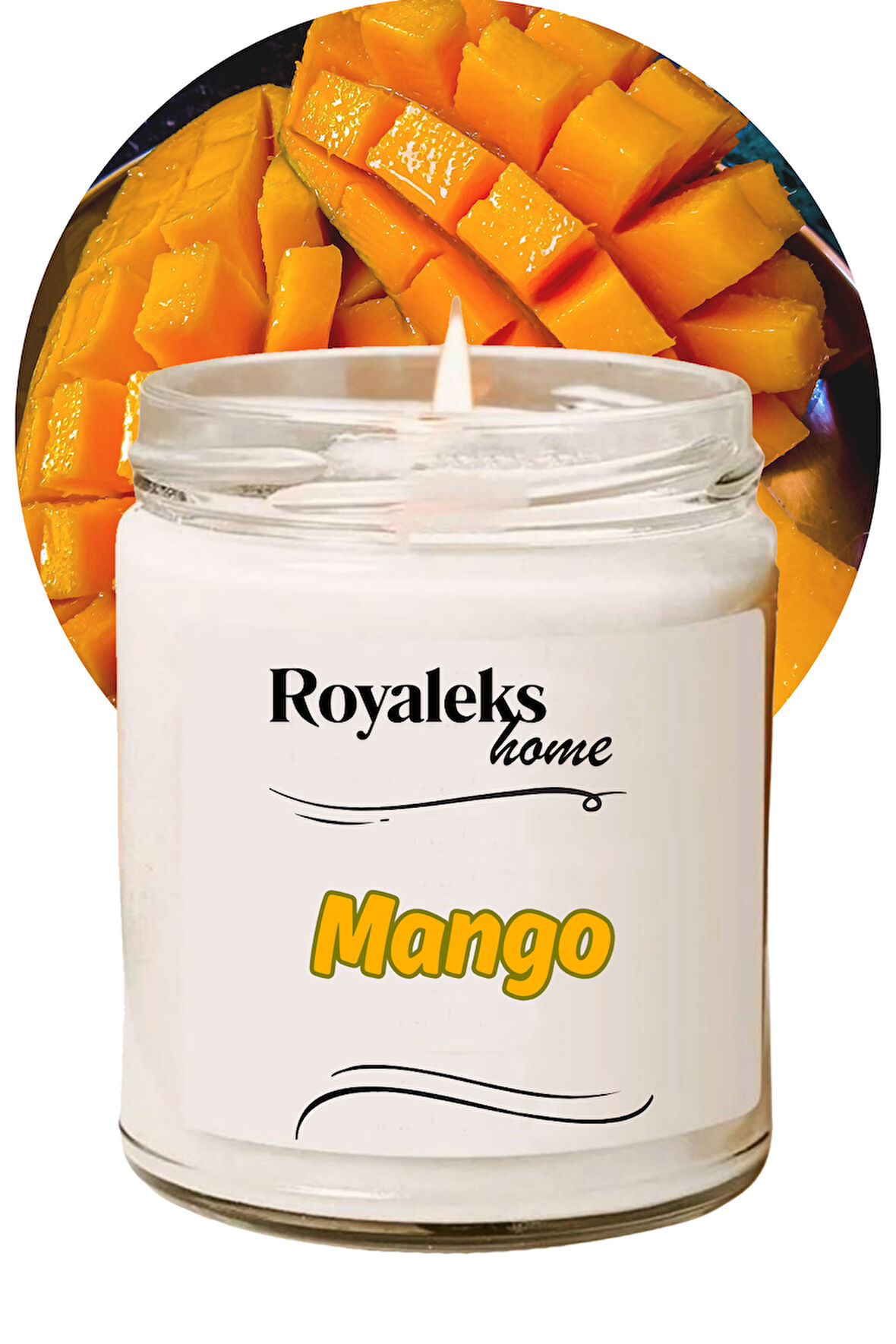 Doğal Özel Seri Kokulu Dekoratif Kavanoz Mum 210 cc - Mango Esansı - RYL