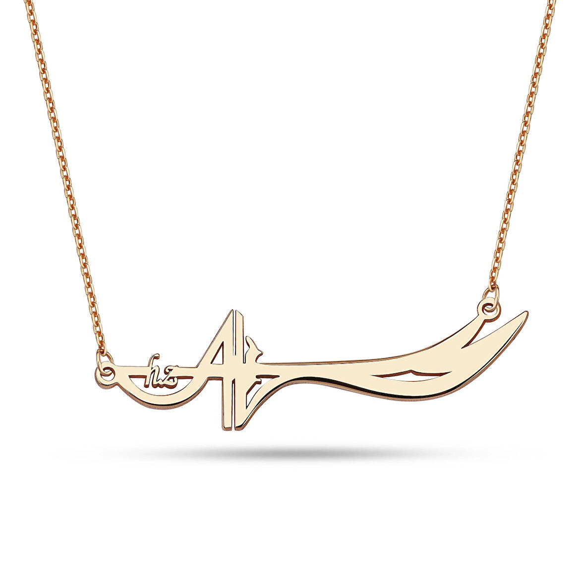 Hz.Ali Zülfikar Kılıcı Gümüş Kolye - Rose