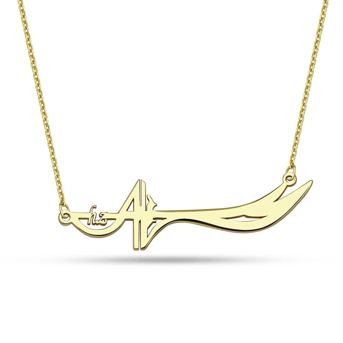 Hz.Ali Zülfikar Kılıcı Gümüş Kolye - Altın