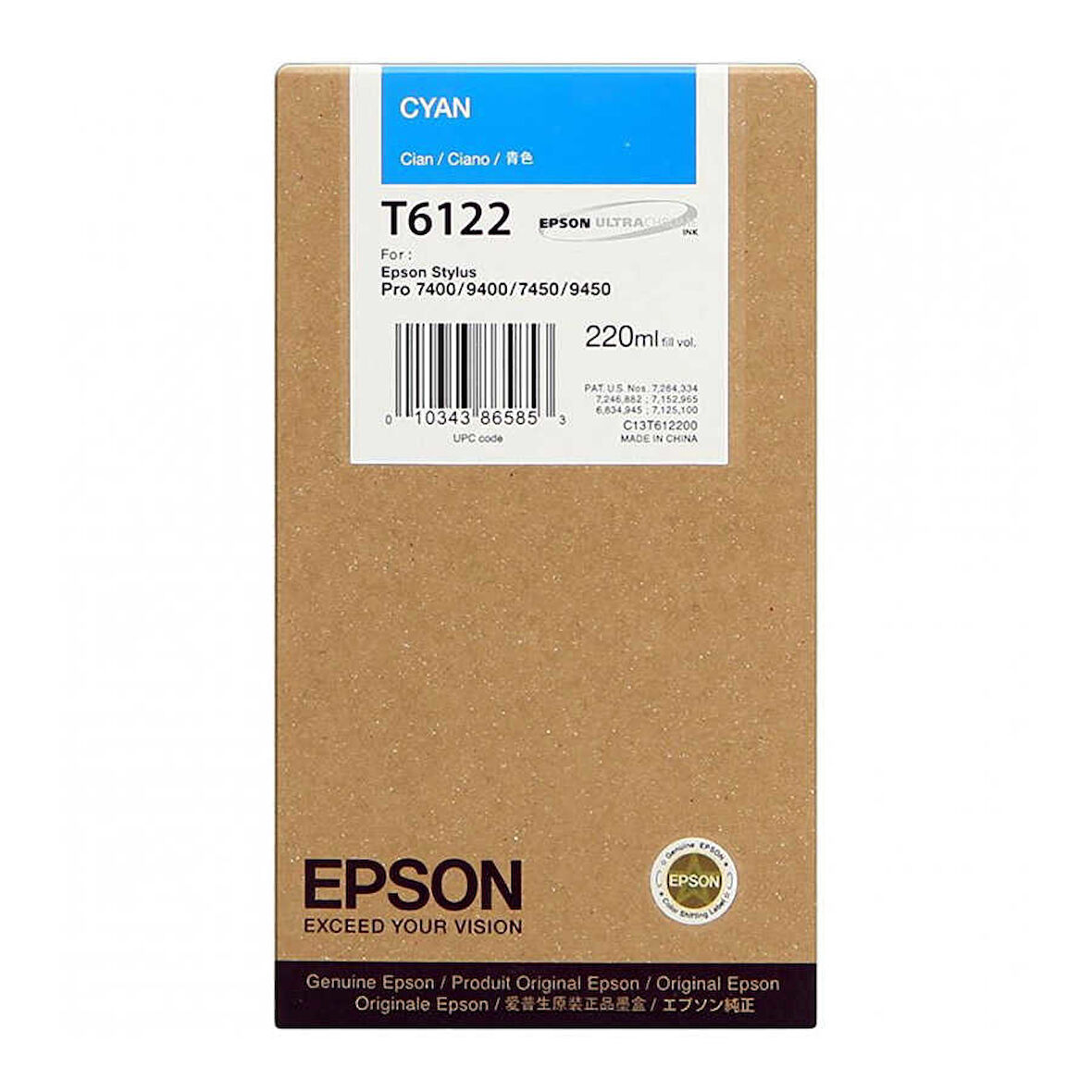 Epson T6122-C13T612200 Mavi Orijinal Kartuş