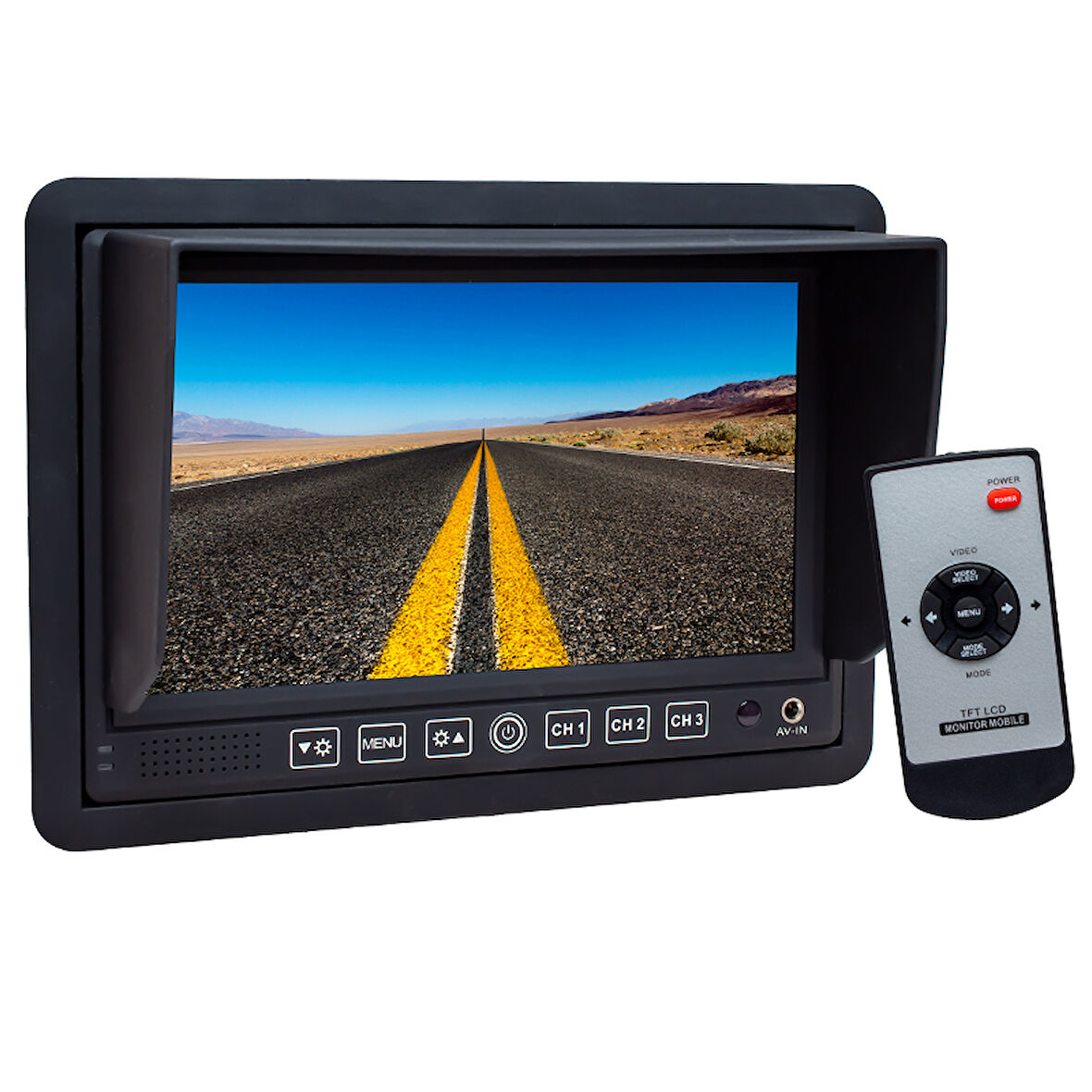 7 12V-24V 3 KANAL AV GİRİŞLİ MONİTÖR 