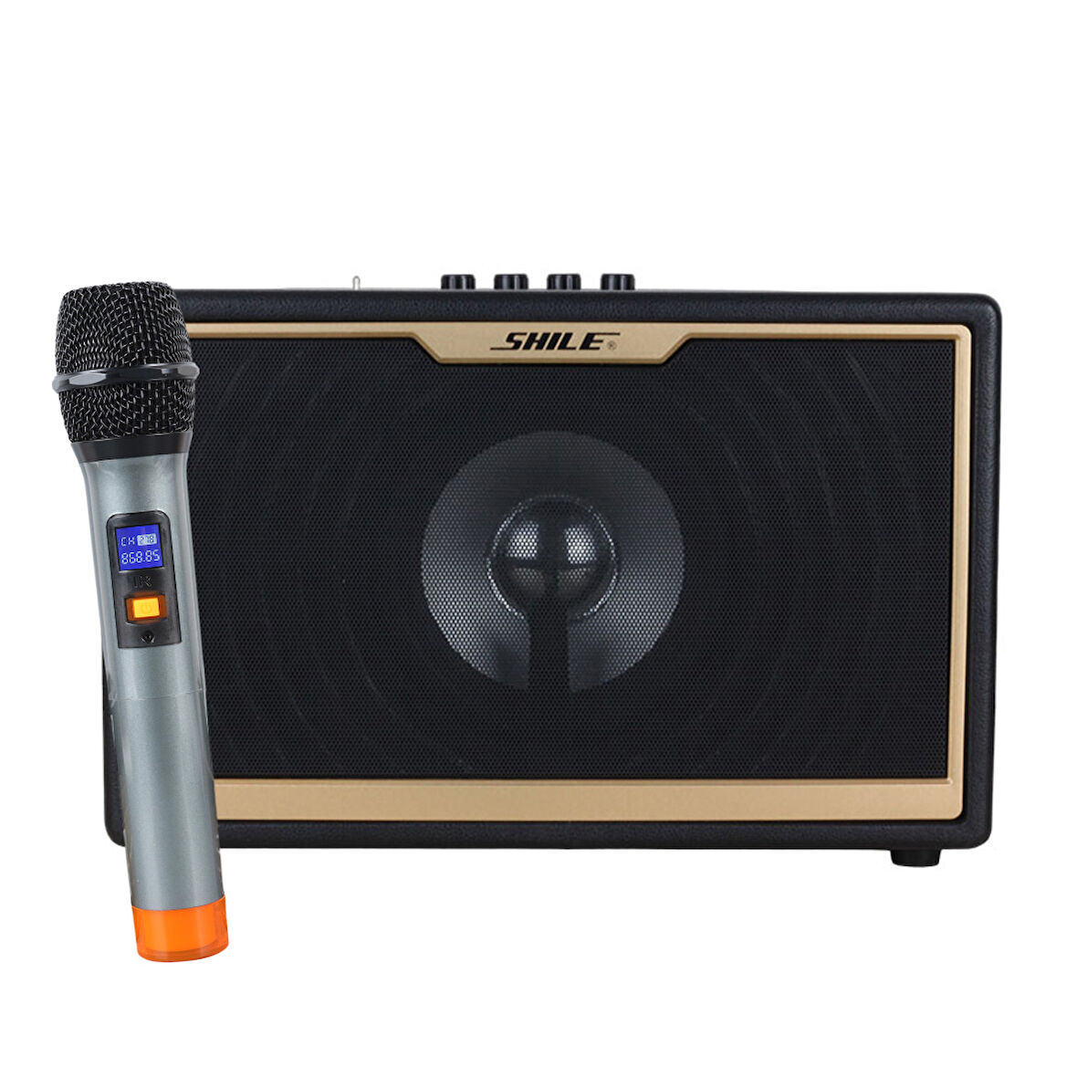 SD-1 EL MİKROFONLU KUMANDALI USB+SD+BT SEYYAR PORTATİF ANFİ 