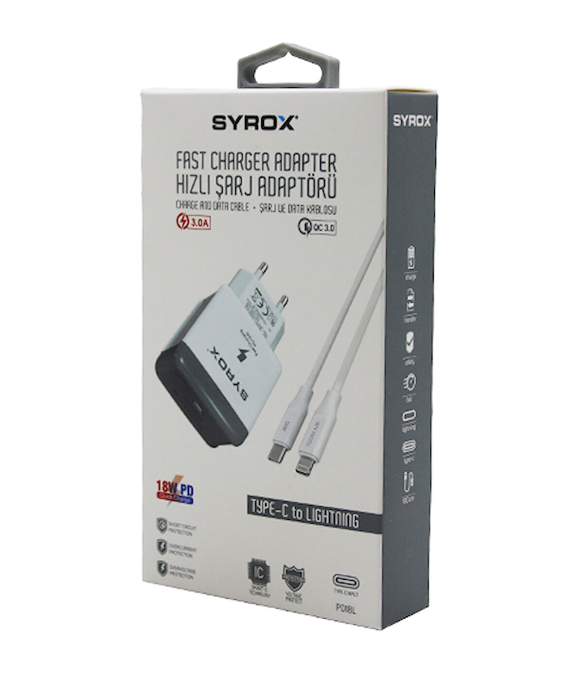 İPHONE TYPE-C TO LIGHTNING HIZLI EV ŞARJ SETİ 3.0A 18W PD 