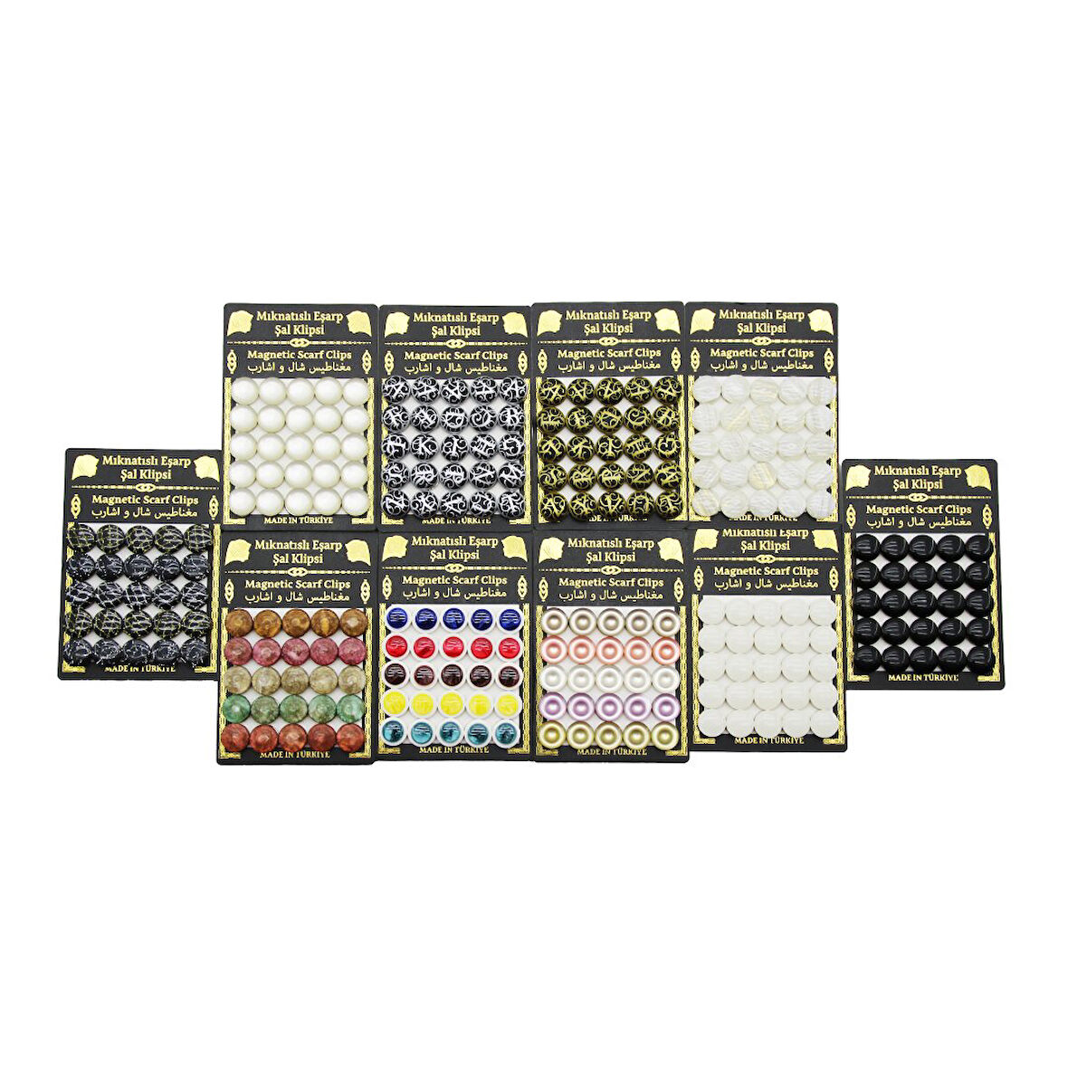 25PCS TAKIM   MIKNATISLI  EŞARP ŞAL KLİPSİ  1 KART 