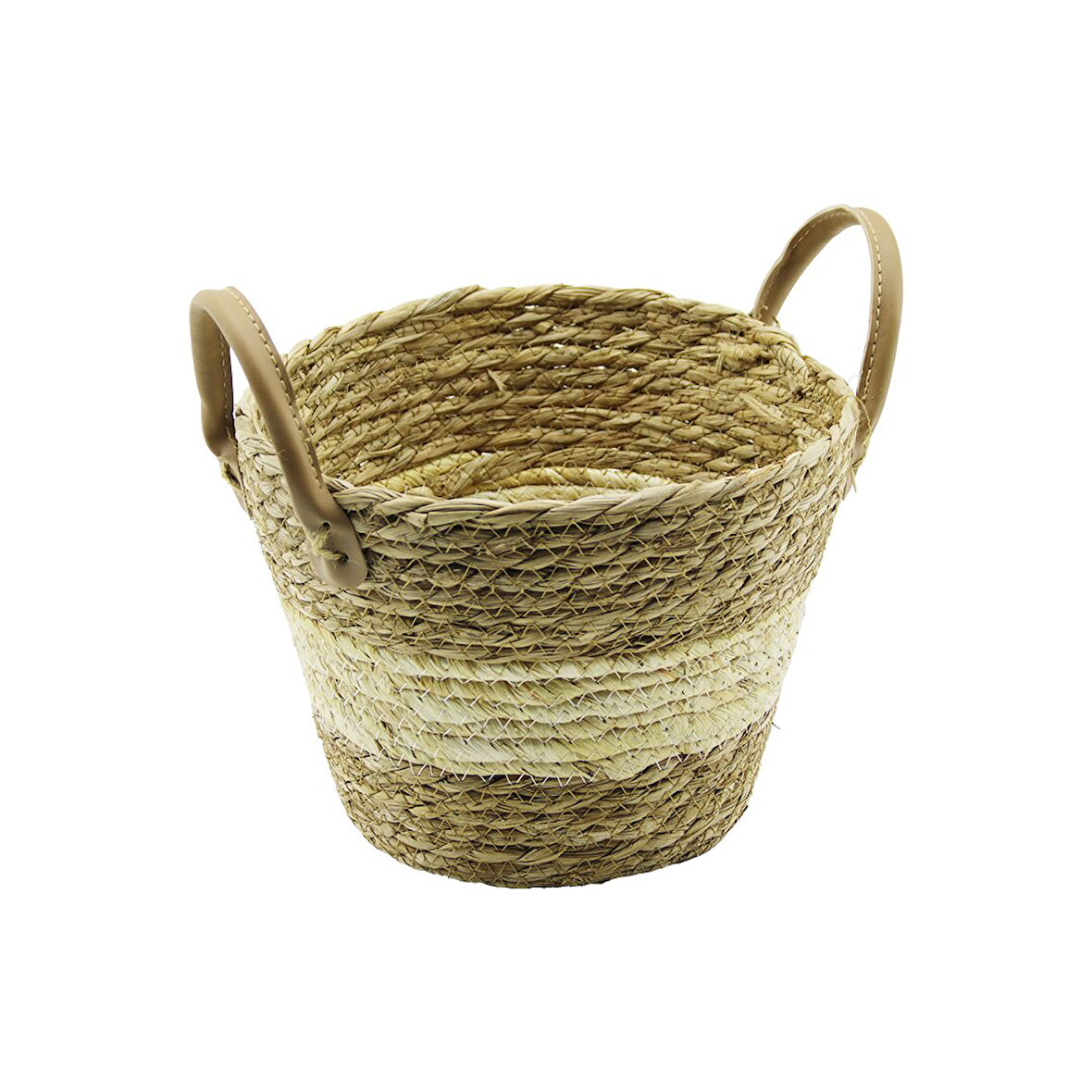ÇİFT KULPLUHASIR SEPET - ÇOK AMAÇLI ORGANİZER Ç-TABAN:16CM--AĞIZ:24CM - Y: 18CM 