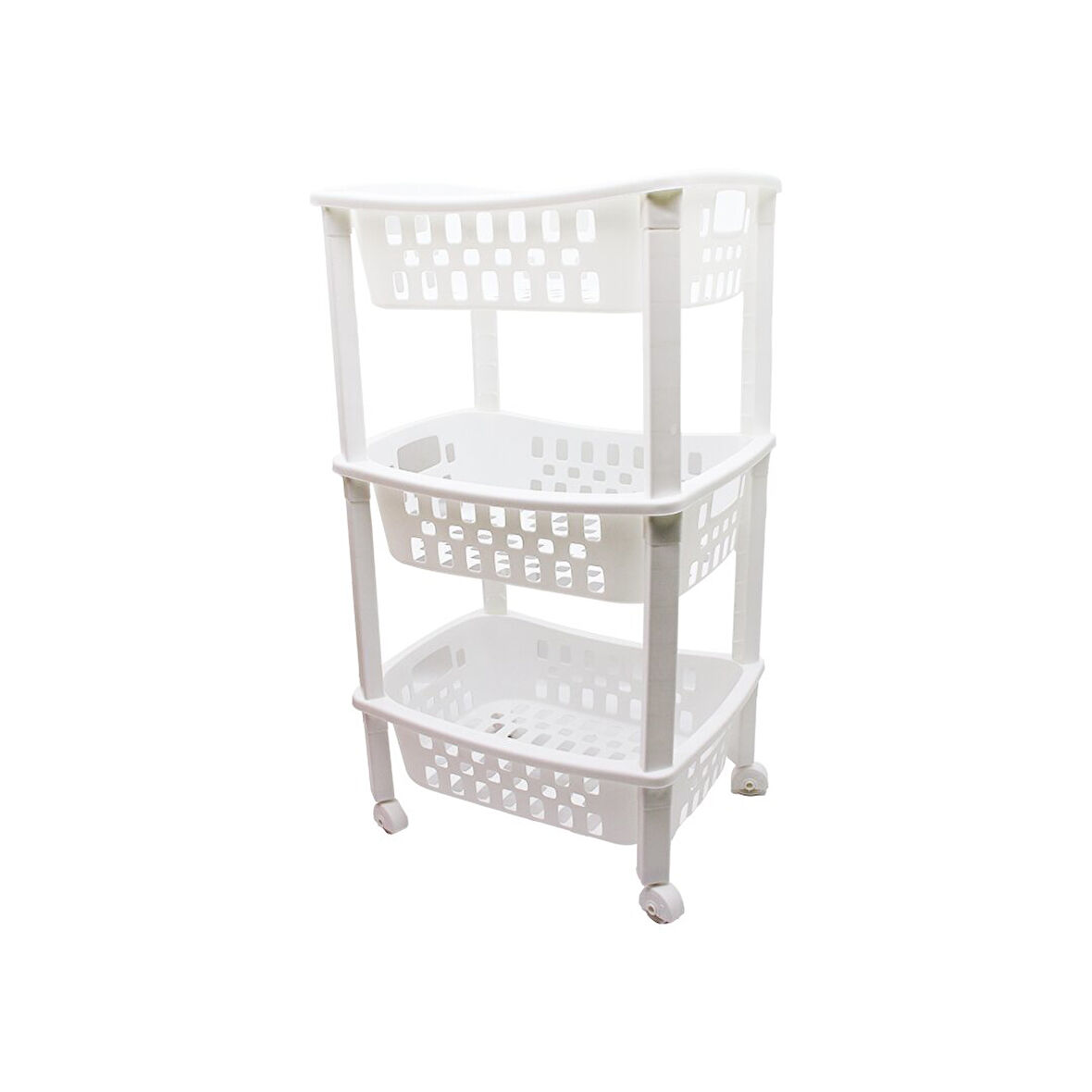 3 KATLI SEPET DÜZENLEYİCİ  - RAF ÜNİTESİ TEKERLEKLİ 400X295X700MM 
