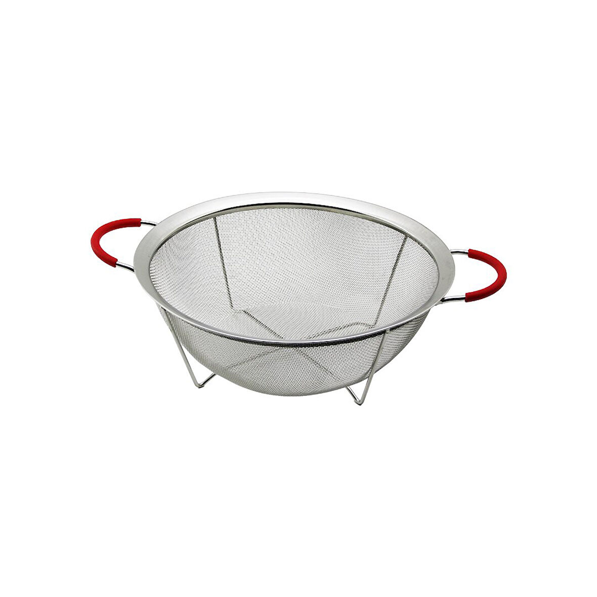22CM TEL SEPET METAL SÜZGEÇ SİLİKON KILIFLI KULP METAL ÇERÇEVE - AYAK 
