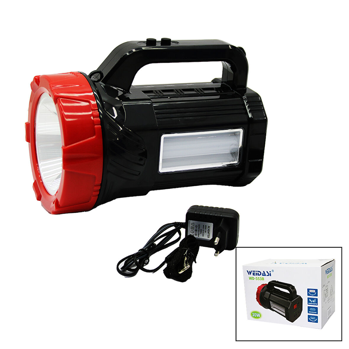 2İN1 = 1LED - 16SMD EL FENERİ - PROJEKTÖR FİŞ ŞARJLI TELEFON - AMPUL ÇIKIŞLI POWERBANK 