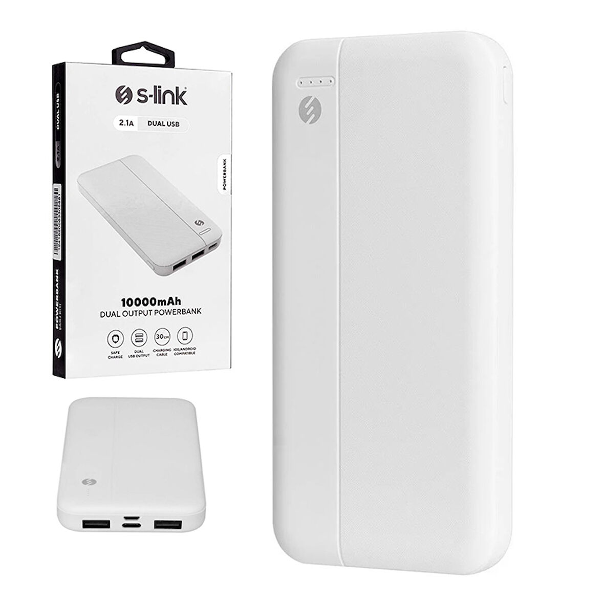 IP-G10N BEYAZ MICRO+TYPE C GİRİŞLİ 10000 MAH TAŞINABİLİR ŞARJ CİHAZI POWERBANK 