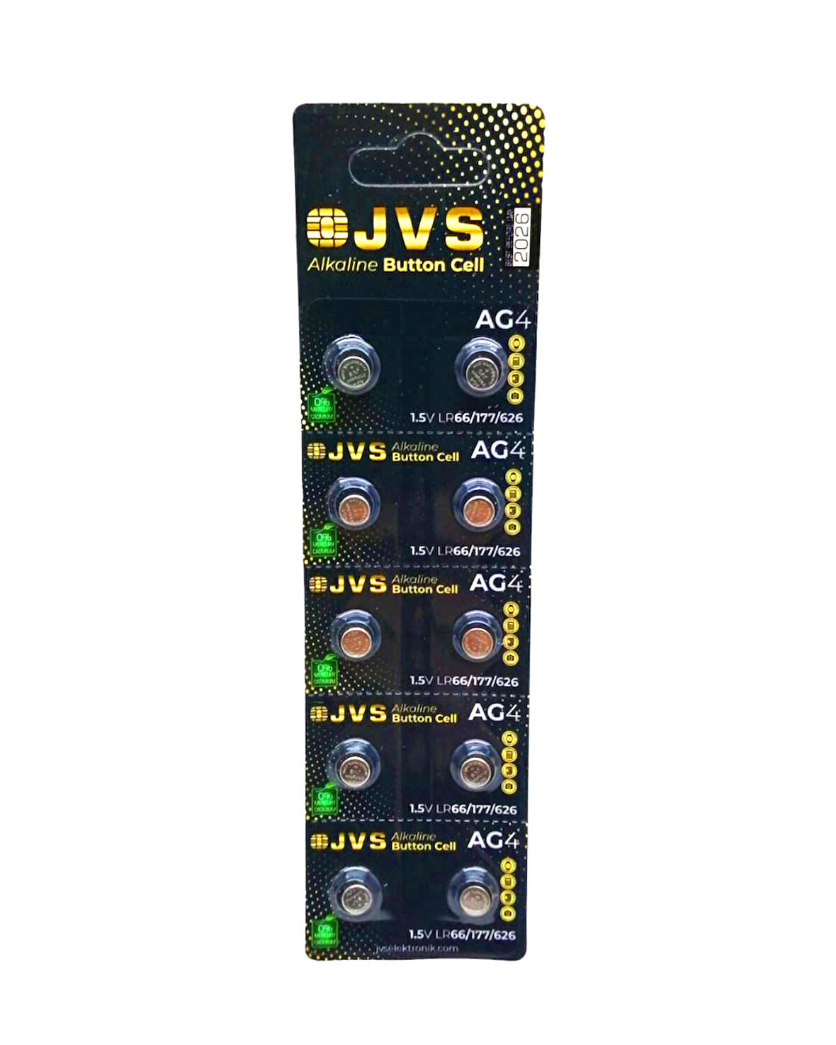 JVS AG4 1.5V LR66 SAAT PİLİ 10LU KART 