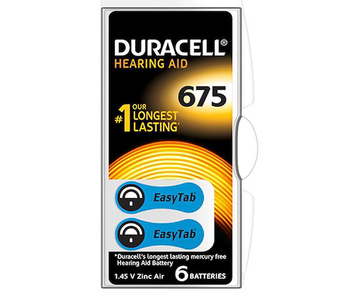 DURACELL 675 NO KULAKLIK PİLİ 6LI PAKET 